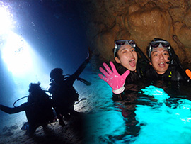 青の洞窟シュノーケル＆体験ダイビング　沖縄